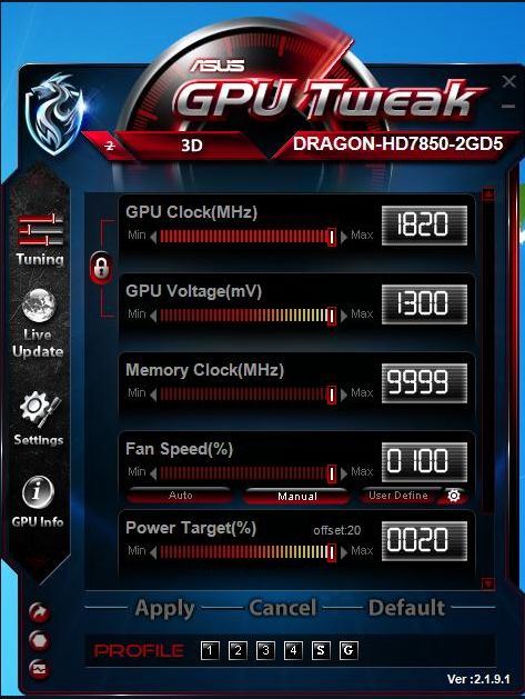 ˶ԿƵ(ASUS GPU Tweak)  v2.3.3 ٷѰ