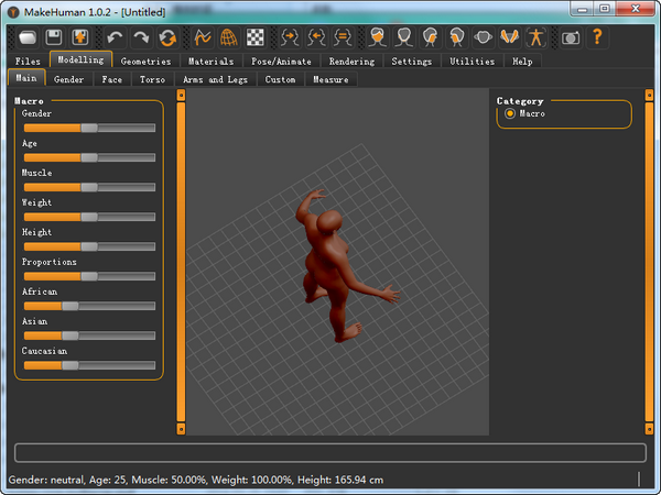 MakeHuman v1.2.0  ɫ
