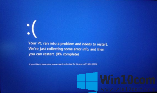 win10ʾyour pc ran into a problem and needsô?