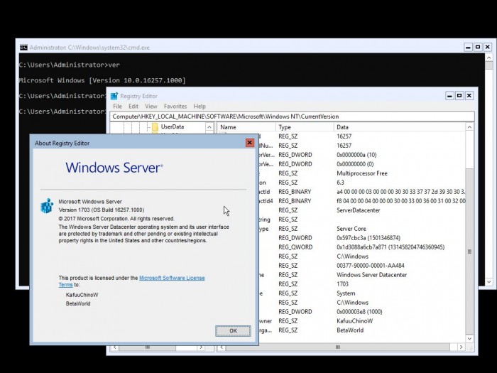 windows Server Insider Build 16257汾