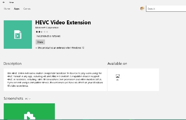 Ӱ͵win10 UWP֧HEVC(H.265)ļ