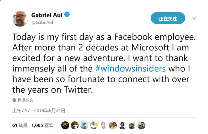 win10 InsiderԤƻǰGabe AulFacebook