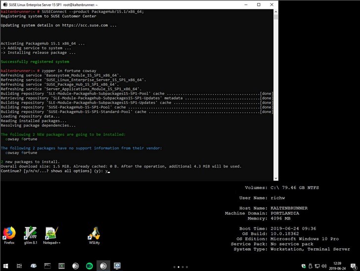 win10̵SUSE pnux Enterprise Server 15 SP1