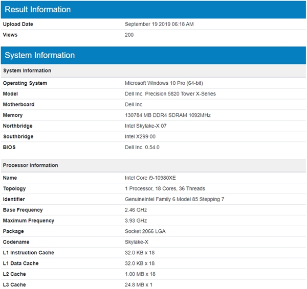 Intel·콢 i9-10980XE Ȼ18