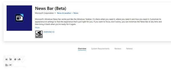 Windows10News Bar