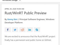 Rust/WinRT for Win 10Ԥ淢
