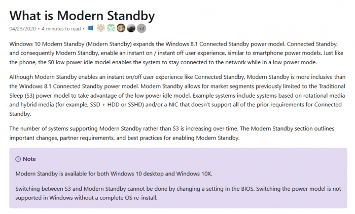 Windows 10X֧Modern Standby