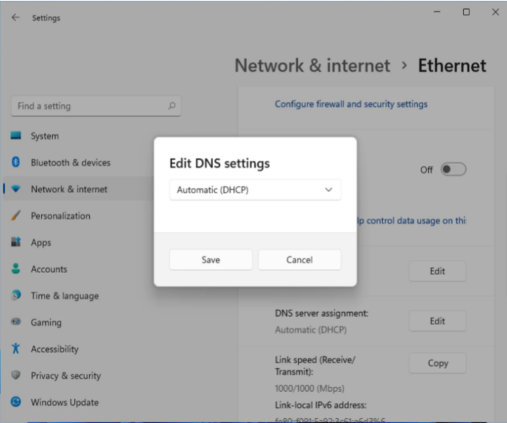 Win11DNS over HTTPS