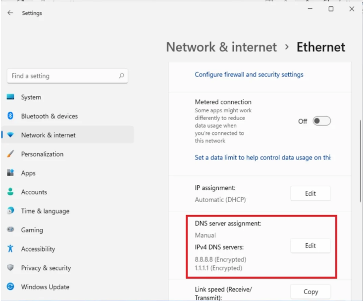 Win11DNS over HTTPS