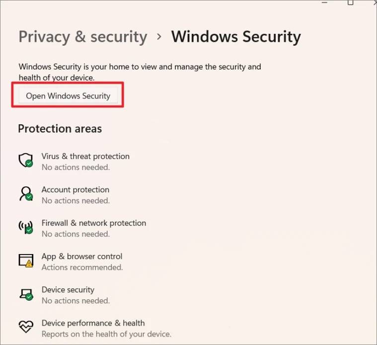 Windows 11 н Microsoft Defender ļ