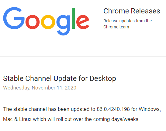 Chrome 86.0.4240.198