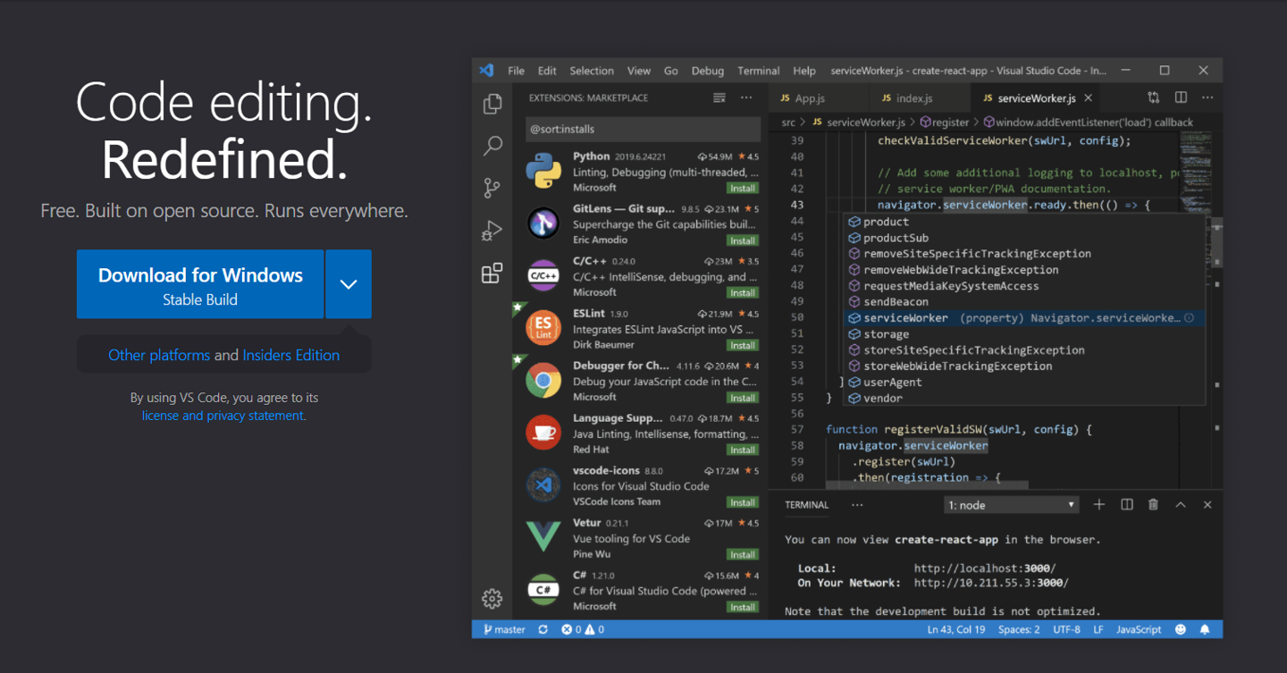 Visual Studio Code 1.56°